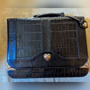 Brighton Style Black Leather Briefcase NWOT